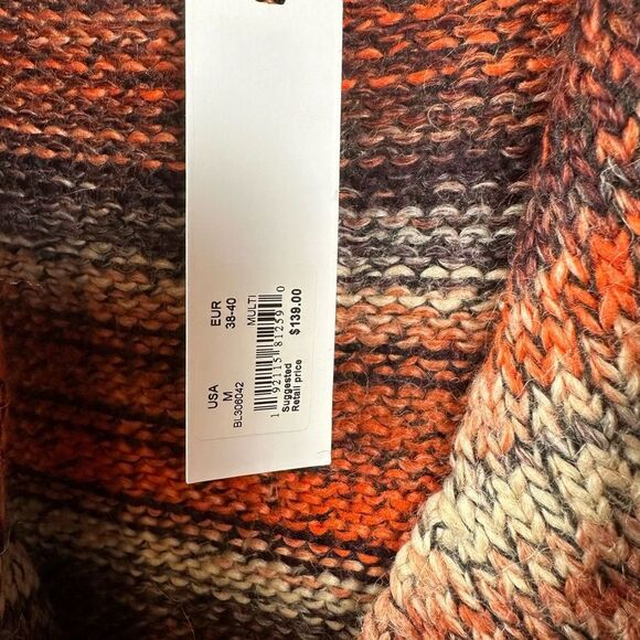 BB Dakota X Steve Madden Canyon Cutie Cardigan Stripe Open Front Orange M NWT - Picture 5 of 10